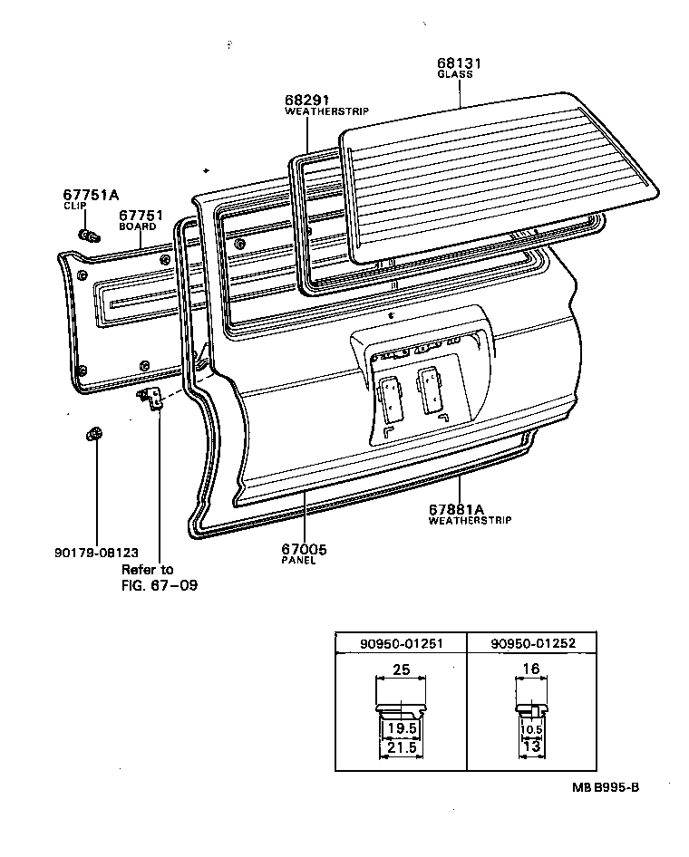 67005-91A10 PANEL SUB-ASSY, BACK DOOR product image