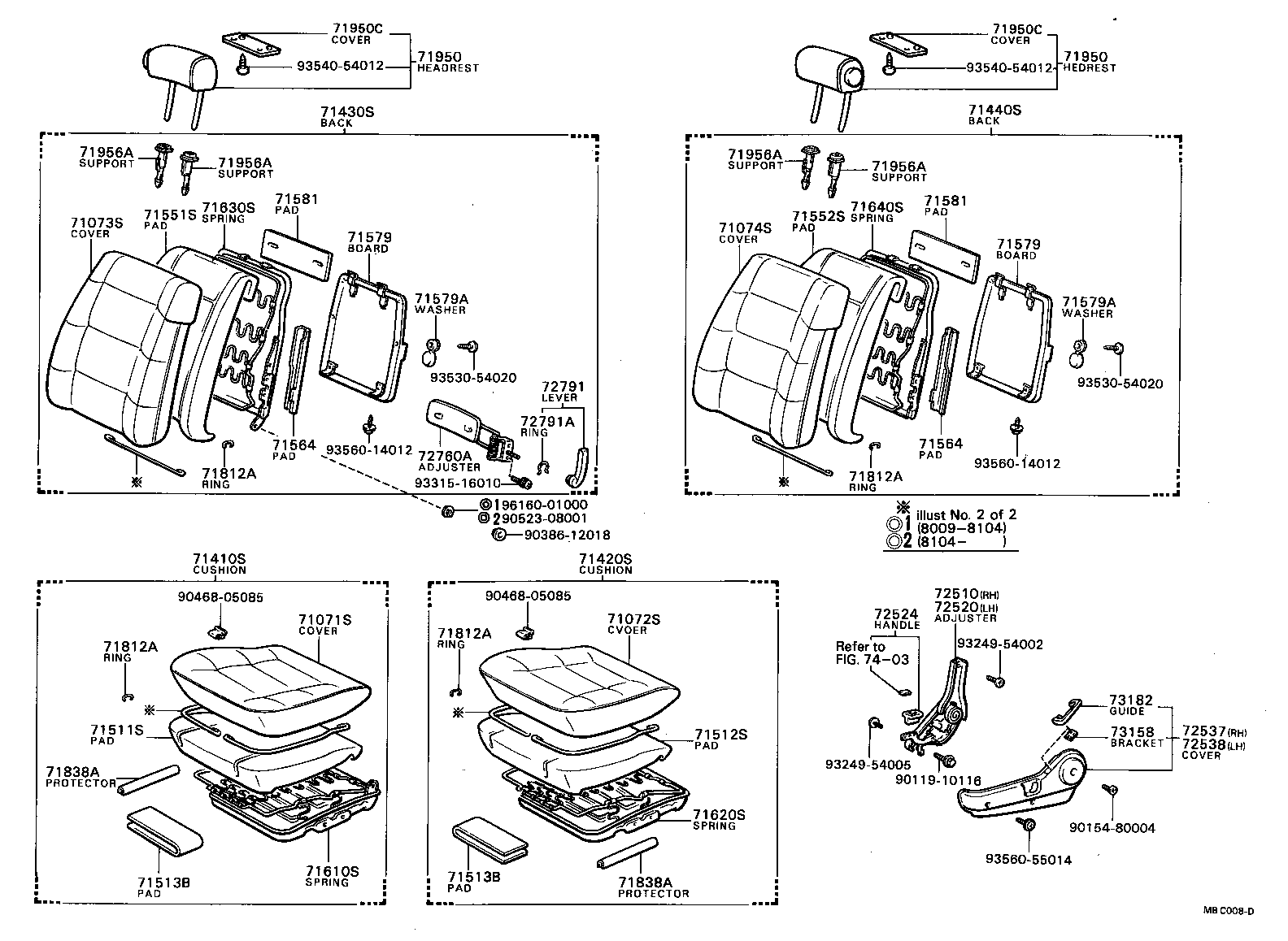 71640-22230 SPRING ASSY, FRONT SEAT BACK, LH(FOR SEPARATE TYPE) product image