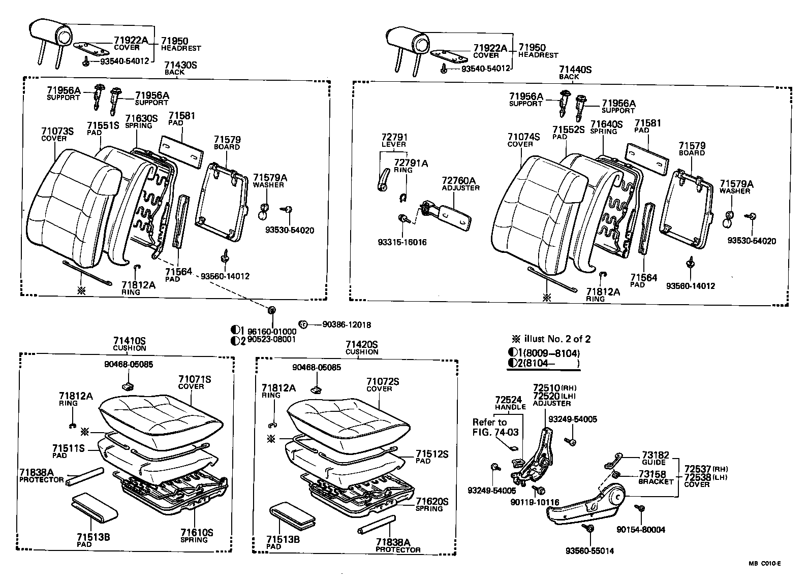 Toyota 71073-2A142-06 COVER, FRONT SEAT BACK, RH(FOR SEPARATE TYPE)