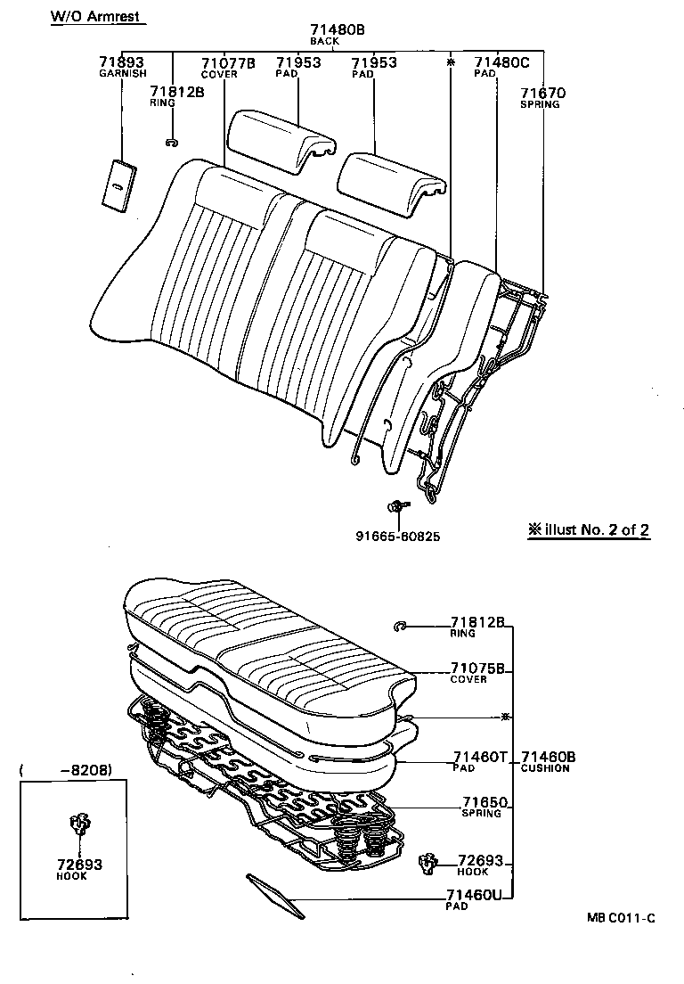 71671-22100 PAD, REAR SEAT BACK SILENCER, A product image