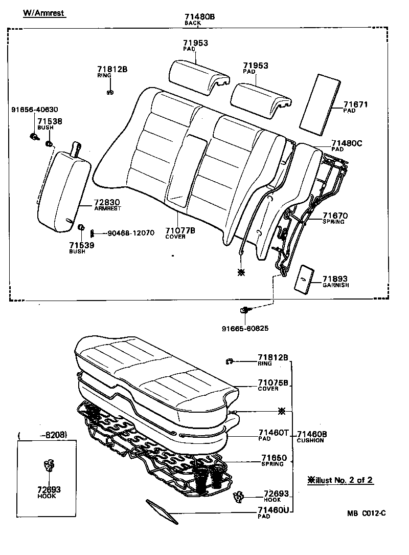 71671-22100 PAD, REAR SEAT BACK SILENCER, A product image