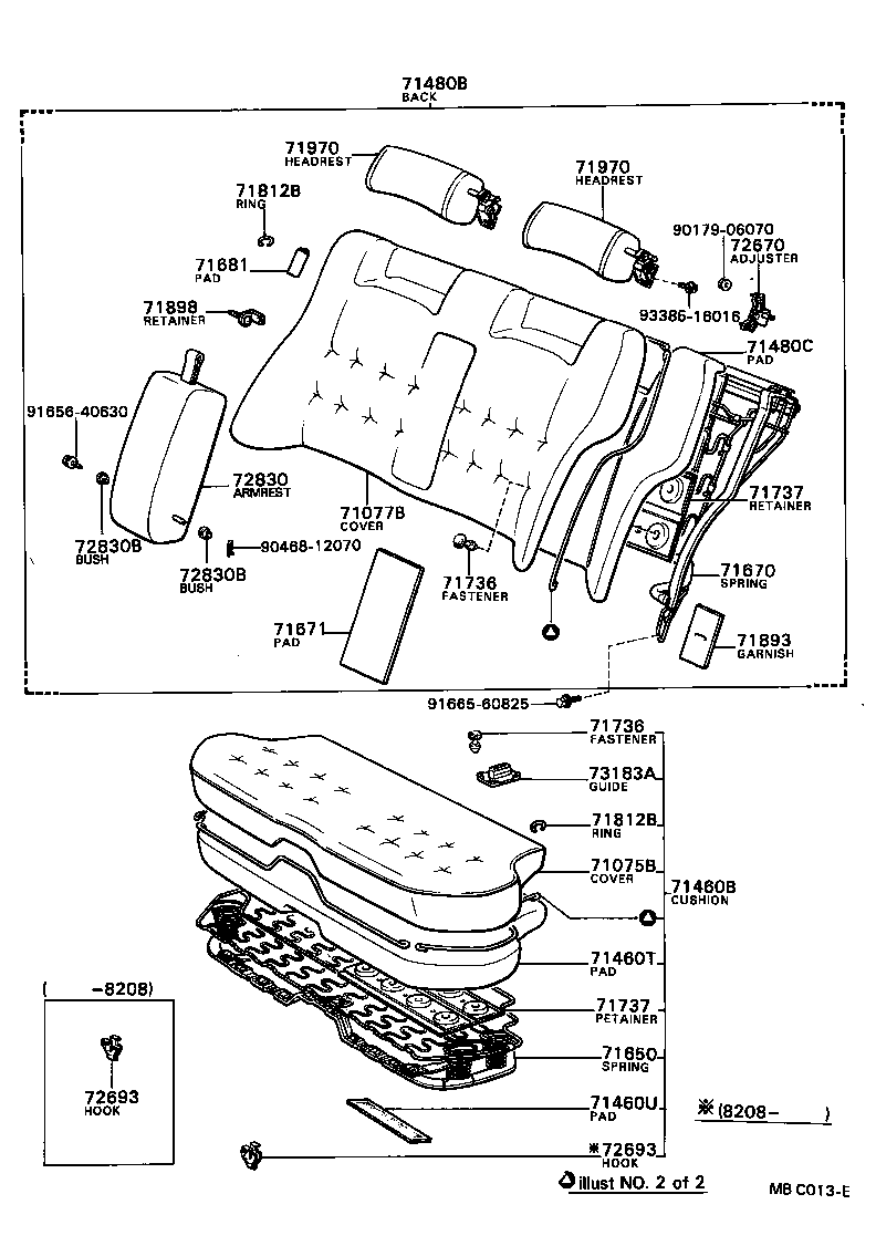 71671-22100 PAD, REAR SEAT BACK SILENCER, A product image