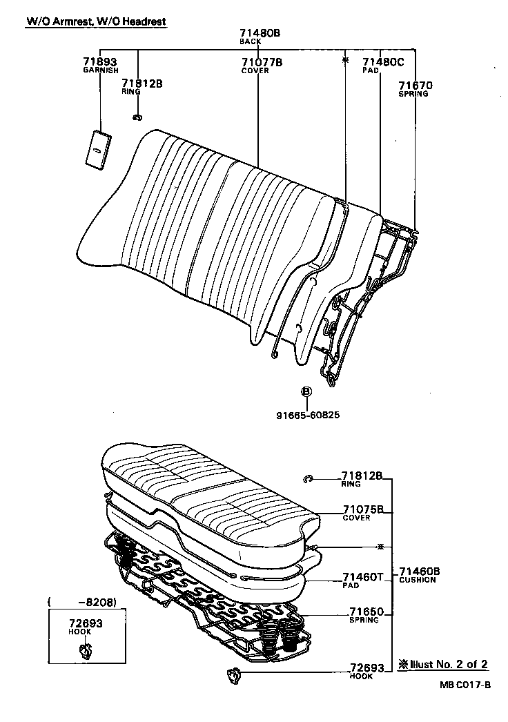 71672-91601 PAD, REAR SEAT BACK SILENCER, A product image