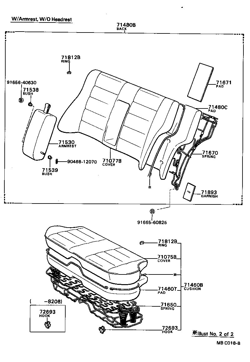 71672-91601 PAD, REAR SEAT BACK SILENCER, A product image