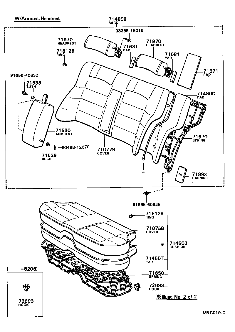 71672-91601 PAD, REAR SEAT BACK SILENCER, A product image