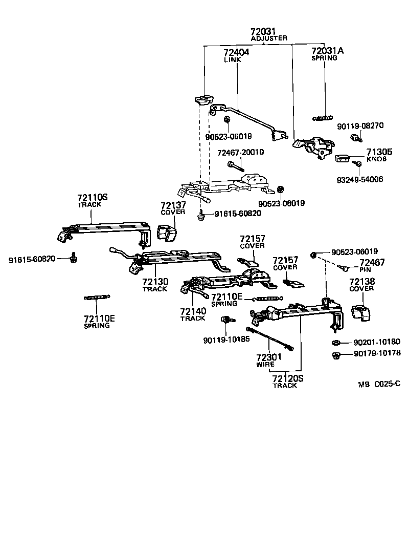 72130-22180 TRACK ASSY, RH SEAT, INNER product image