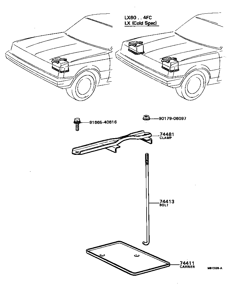 74404-22150 CLAMP, BATTERY HOLD DOWN product image