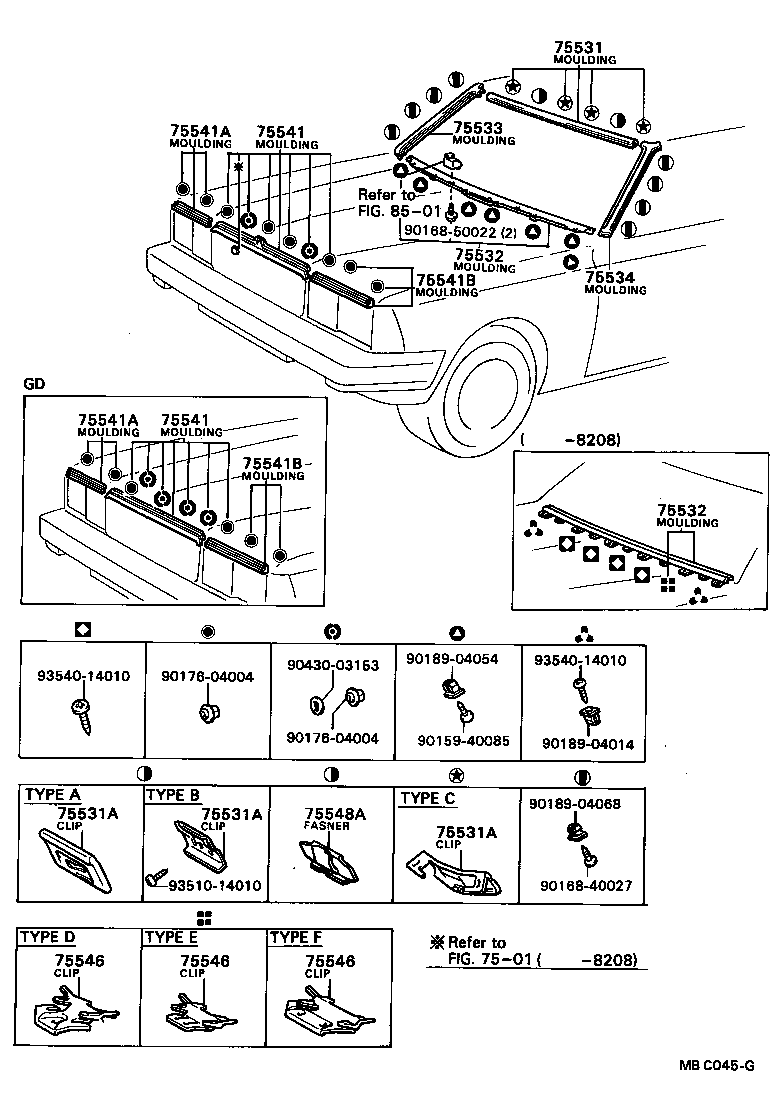 75504-22030 MOULDING, WINDSHIELD, LOWER product image