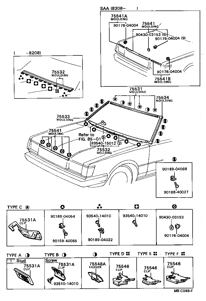 75770-22110 MOULDING, HOOD, FRONT product image