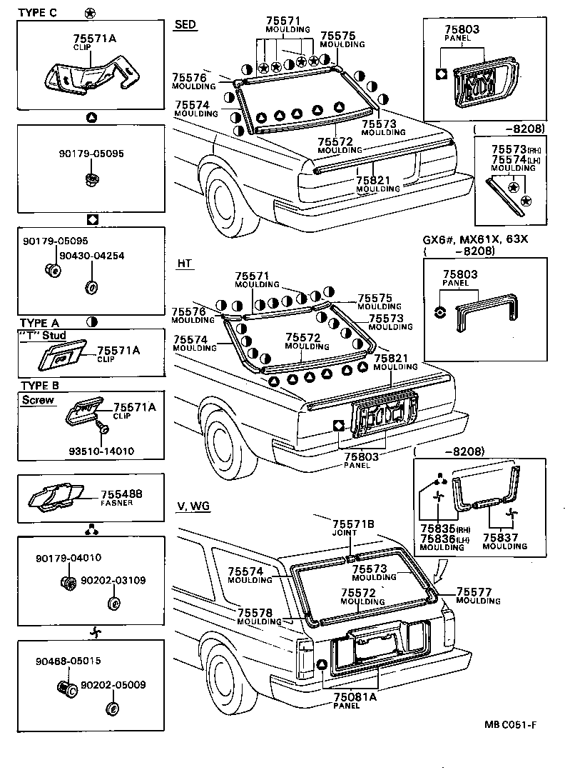 75571-95803 MOULDING, BACK WINDOW, OUTSIDE UPPER product image