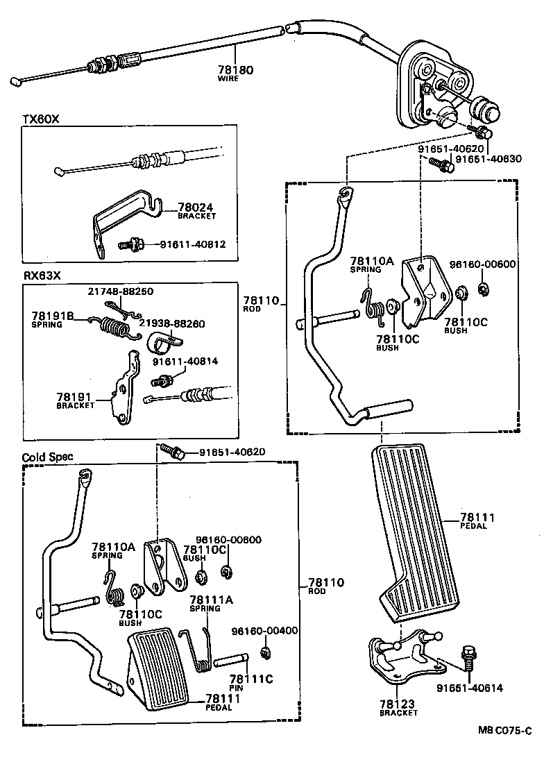 90508-26061 SPRING (FOR ACCELERATOR PEDAL ROD) product image
