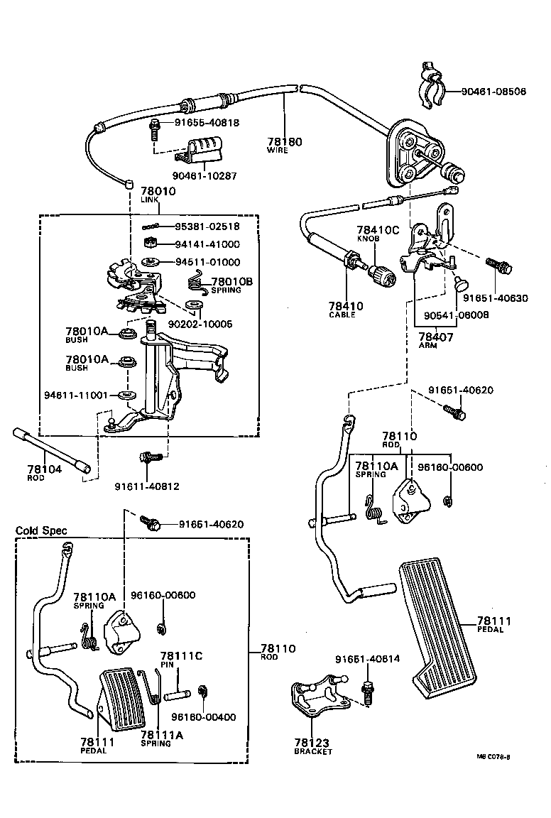 90508-26061 SPRING (FOR ACCELERATOR PEDAL ROD) product image