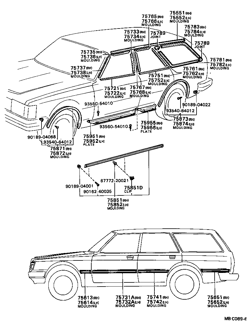 75652-91608 MOULDING, QUARTER, OUTSIDE LH product image