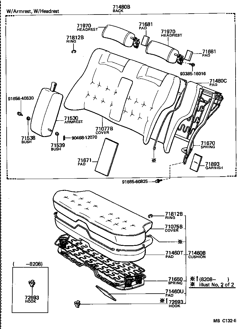 71077-22601-06 COVER, REAR SEAT BACK (FOR BENCH TYPE) product image