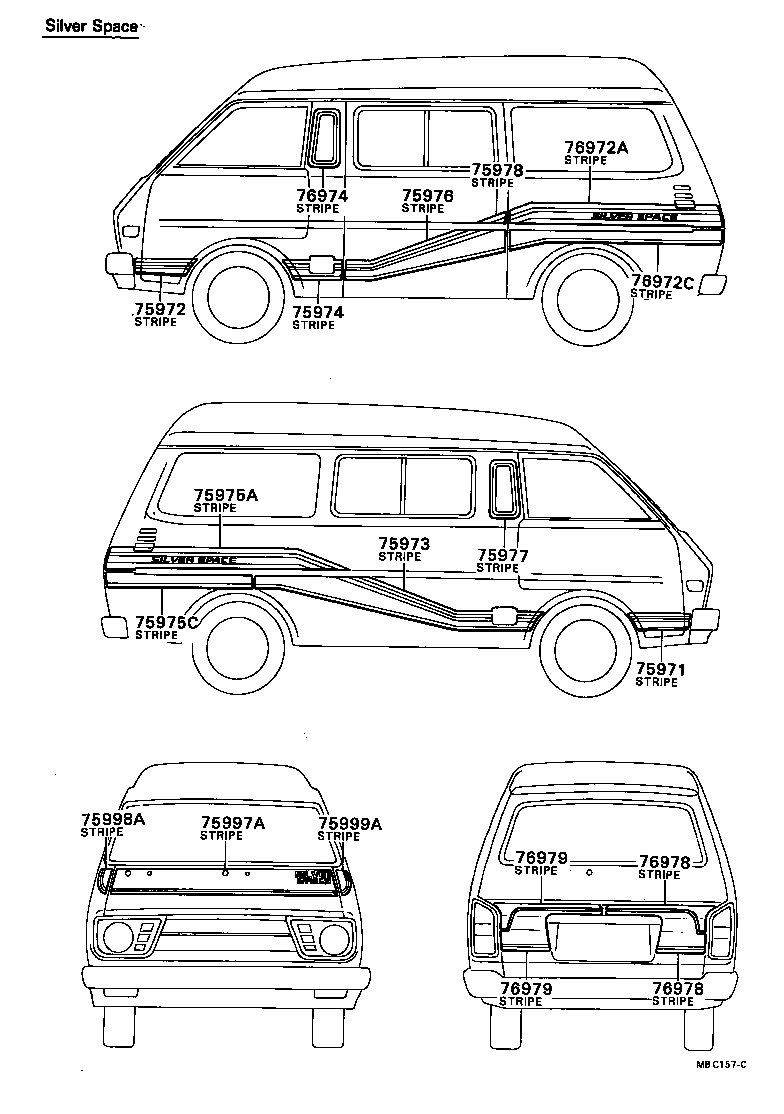 75976-87010 STRIPE, SIDE, LH NO.2(FOR LOWER) product image
