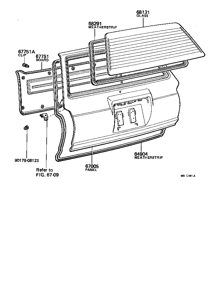 Toyota 67005-91A09 PANEL SUB-ASSY, BACK DOOR