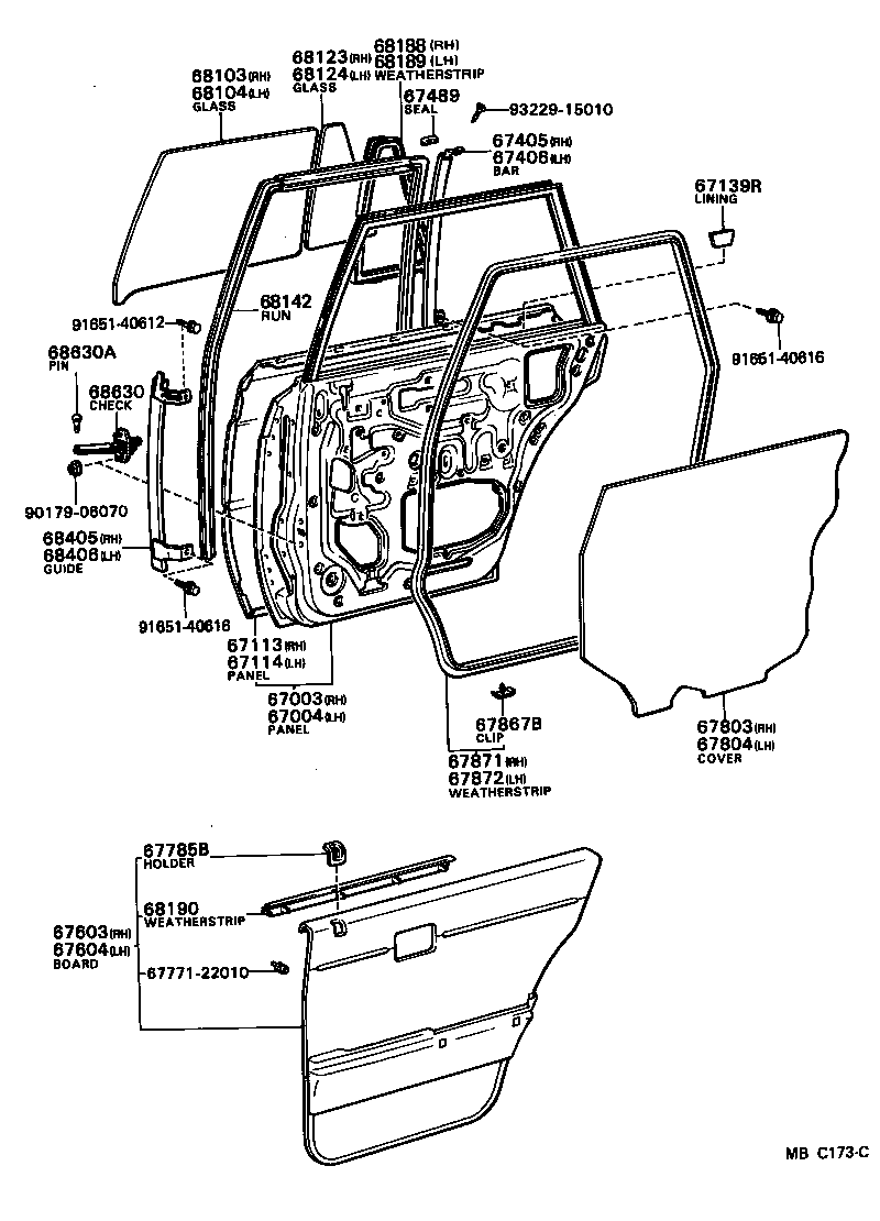 Toyota 67004-22151 PANEL SUB-ASSY, REAR DOOR, LH