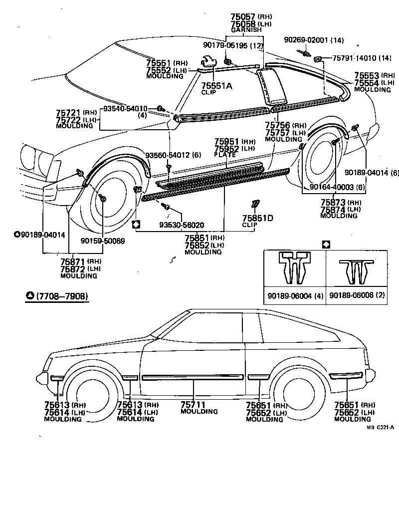75615-14040-05 MOULDING, FRONT FENDER, OUTSIDE RH product image