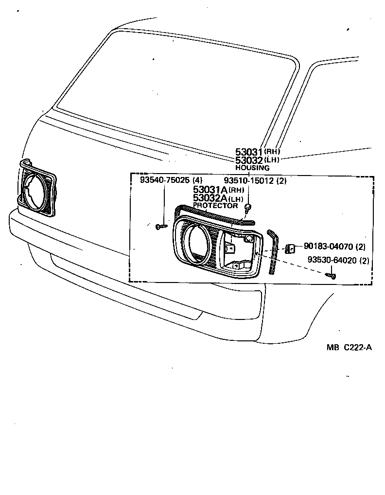 53138-95A01 PROTECTOR, HEADLAMP DOOR, RH product image