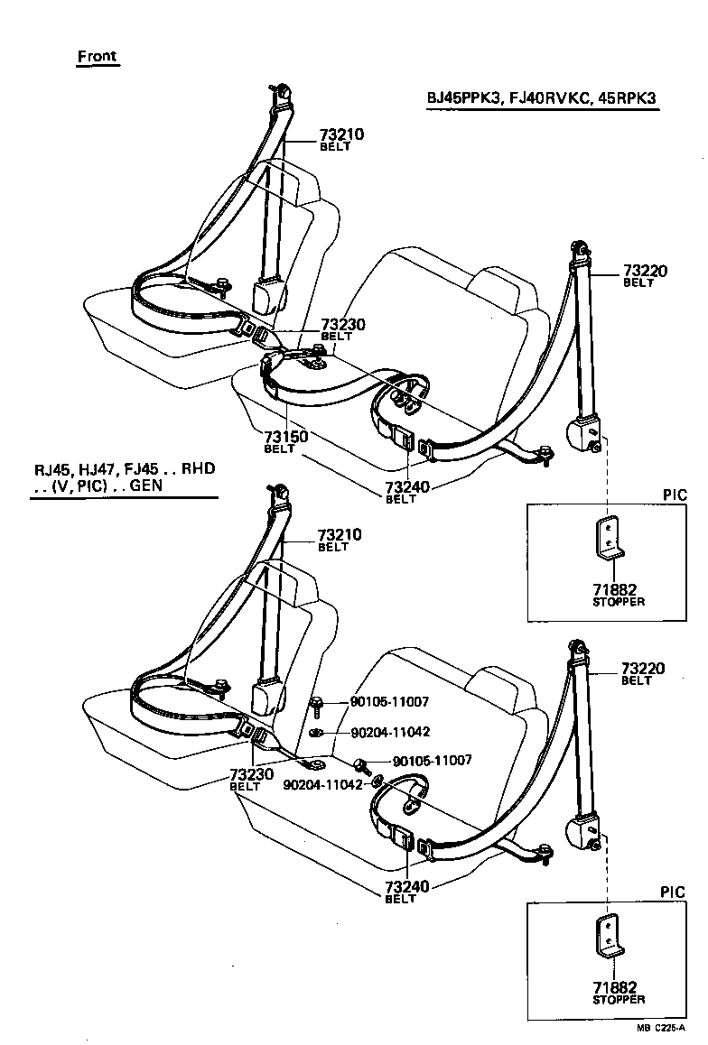 71801-90335 BELT ASSY, FRONT SEAT OUTER, RH product image