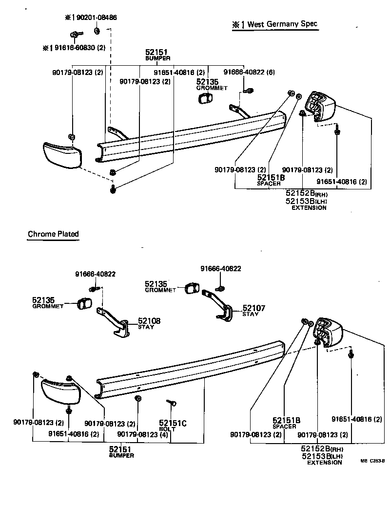 52022-29025 EXTENSION, REAR BUMPER, LH product image
