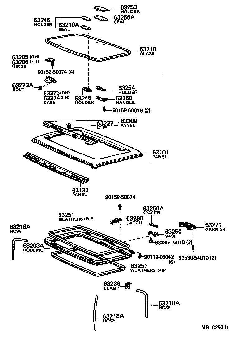 Toyota 63111-89108 PANEL SUB-ASSY, ROOF