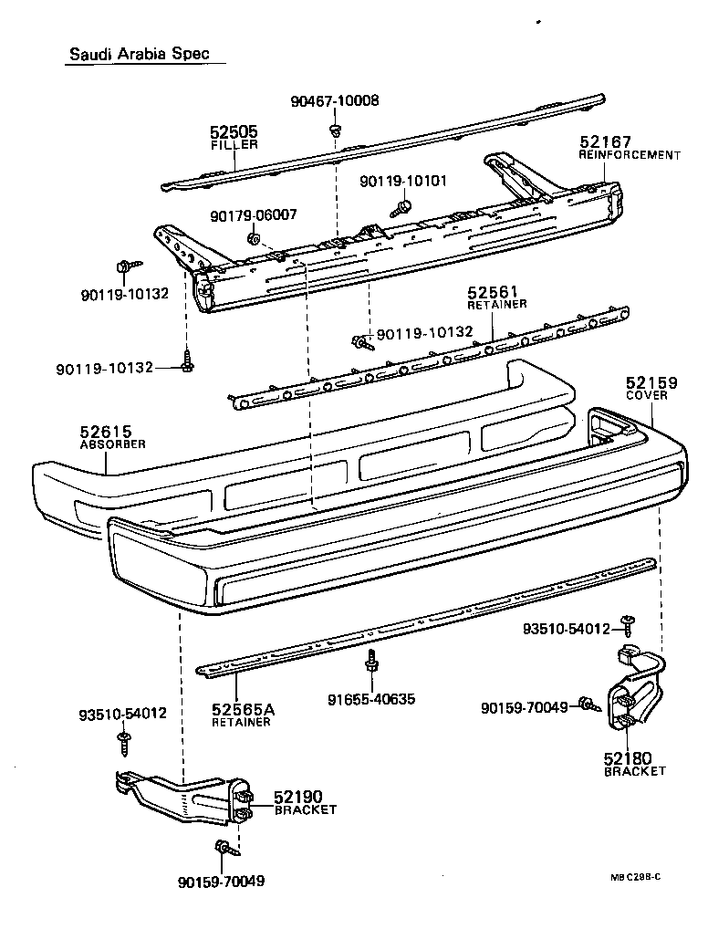 52181-20070 STAY SUB-ASSY, REAR BUMPER, RH product image