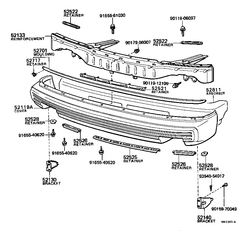 52061-20010 SUPPORT, FRONT BUMPER SIDE, RH product image