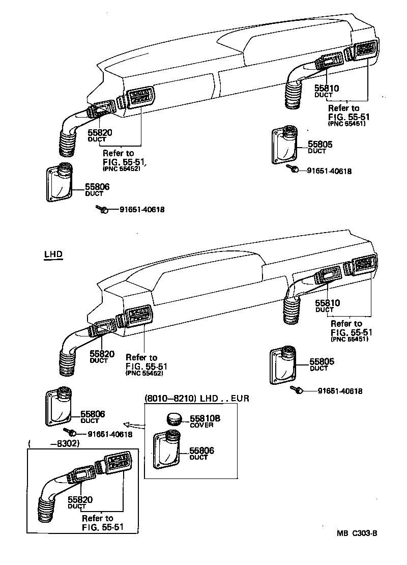 55084-95702 DUCT ASSY, SIDE VENTILATOR, RH product image