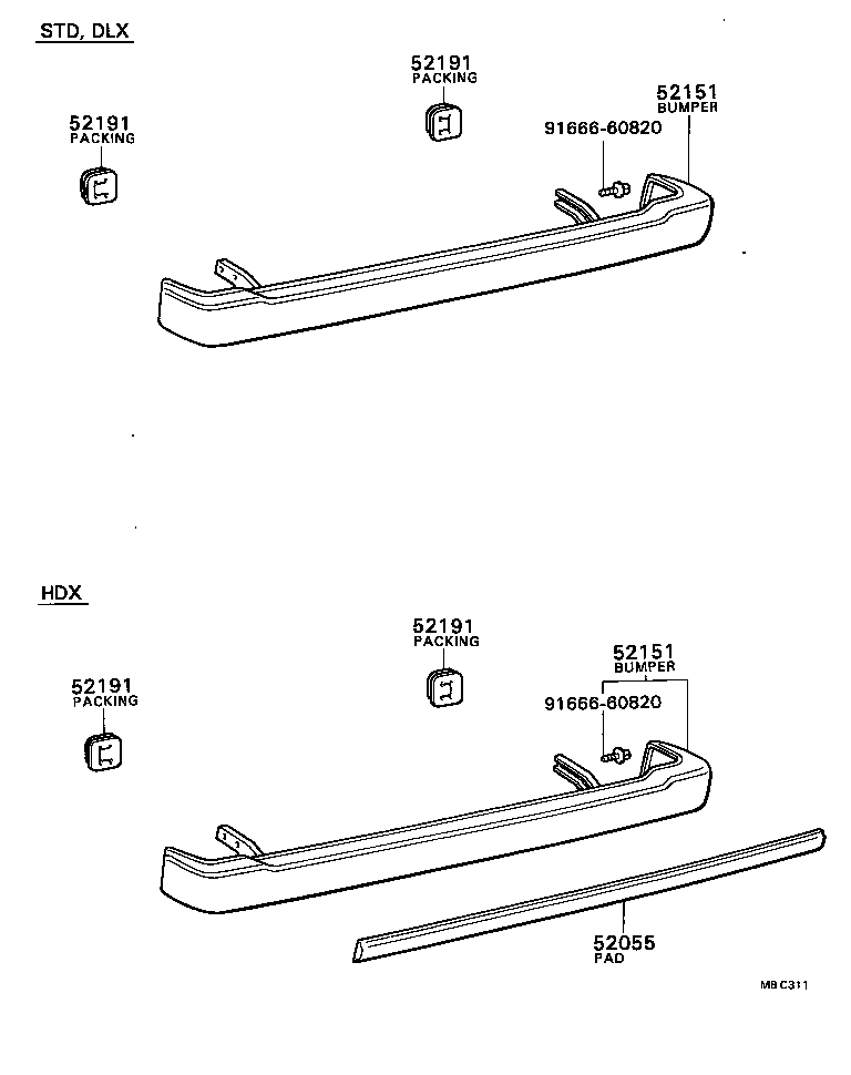 52019-29015 BUMPER ASSY, REAR product image