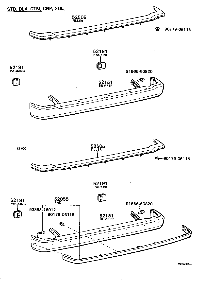 52019-29015 BUMPER ASSY, REAR product image