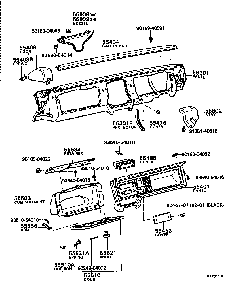 55950-87001 NOZZLE SUB-ASSY, DEFROSTER, RH product image