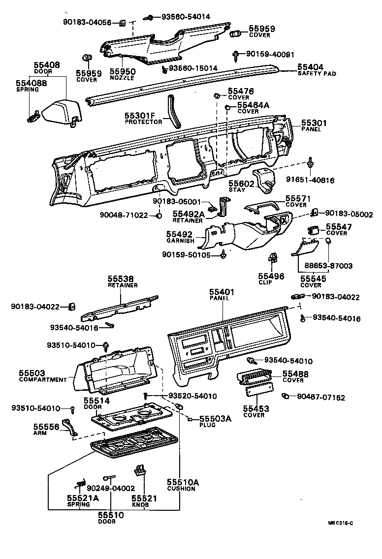 55950-87001 NOZZLE SUB-ASSY, DEFROSTER, RH product image