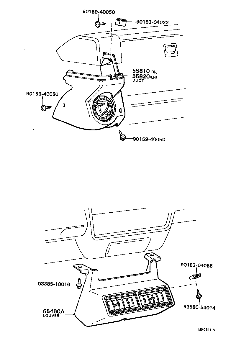 55950-87002 NOZZLE ASSY, DEFROSTER product image