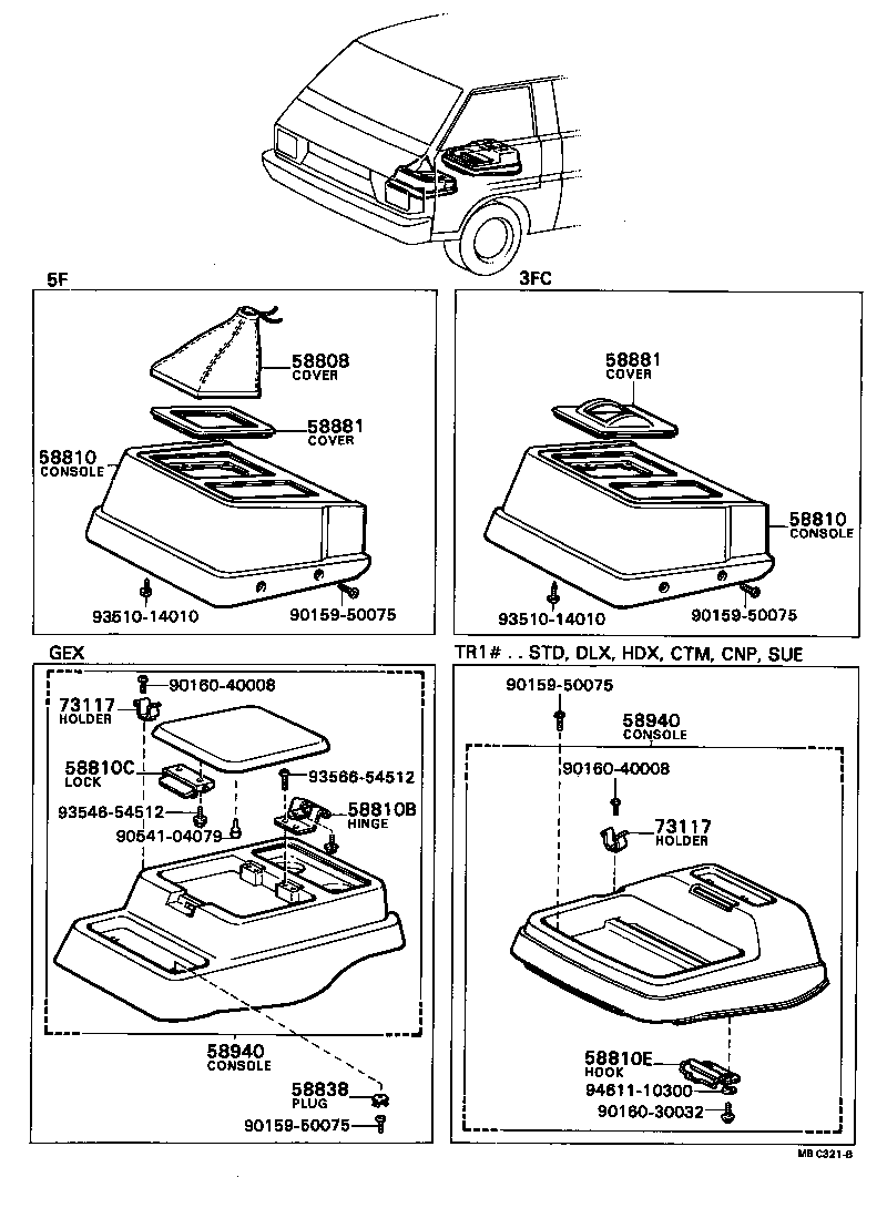 58280-87001 COVER SUB-ASSY, SHIFTING HOLE product image
