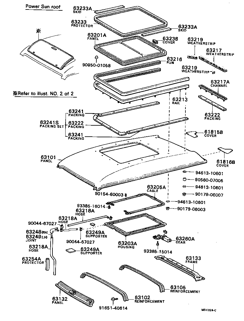 63142-87002 REINFORCEMENT SUB-ASSY, ROOF PANEL, REAR product image