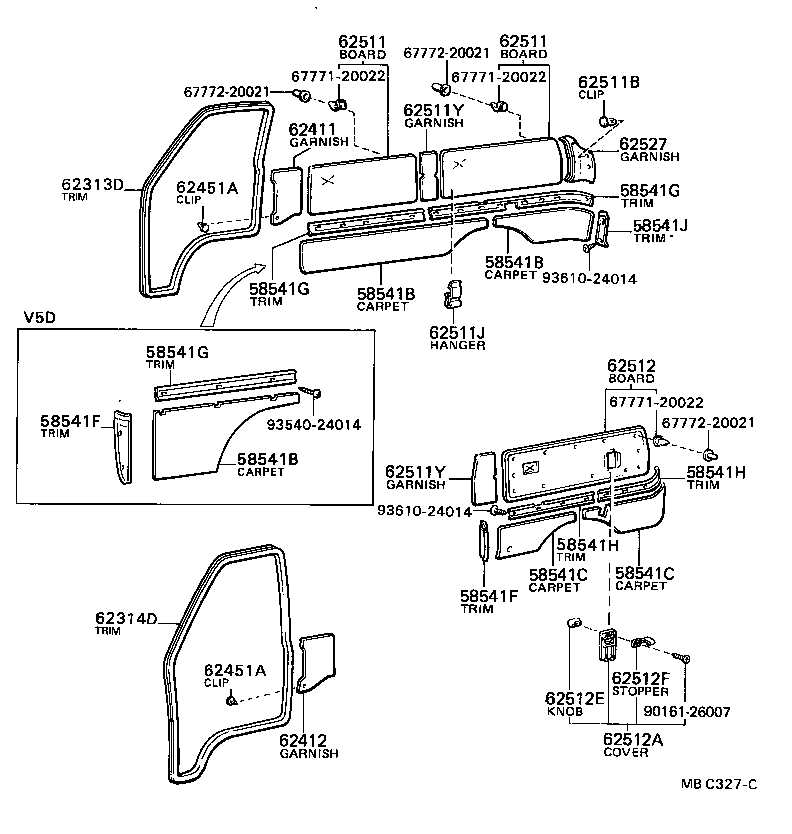 58601-87002 TRIM, QUARTER CARPET, SIDE, REAR product image