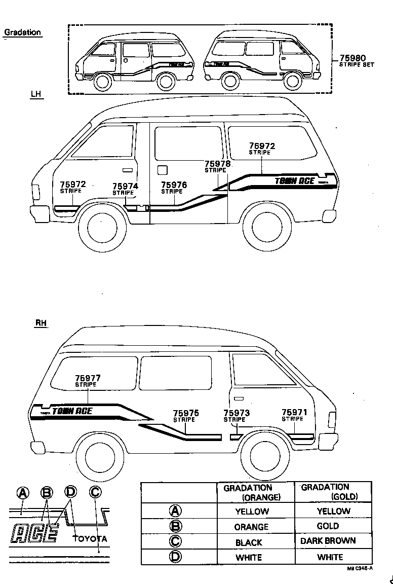 75976-87010 STRIPE, SIDE, LH NO.2(FOR LOWER) product image