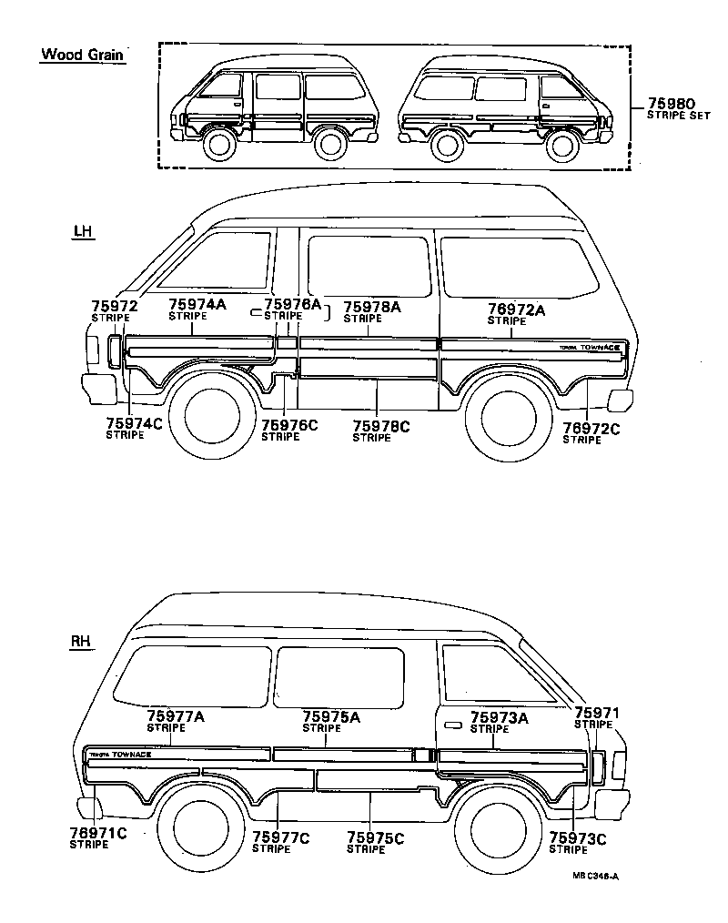 75976-87010 STRIPE, SIDE, LH NO.2(FOR LOWER) product image