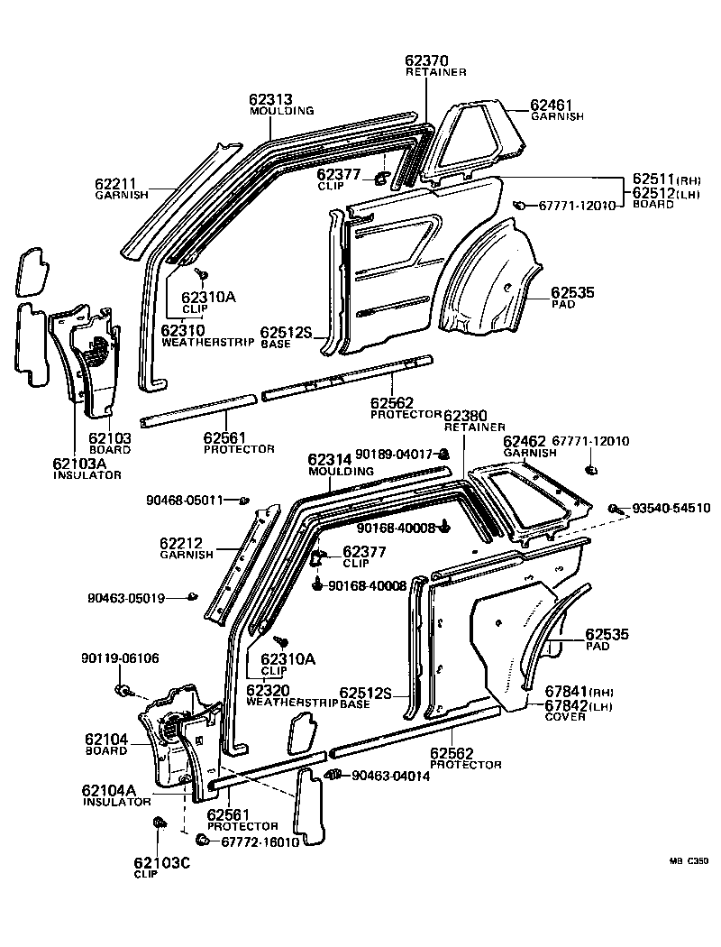 62520-12450-08 BOARD, QUARTER INSIDE TRIM, LH product image