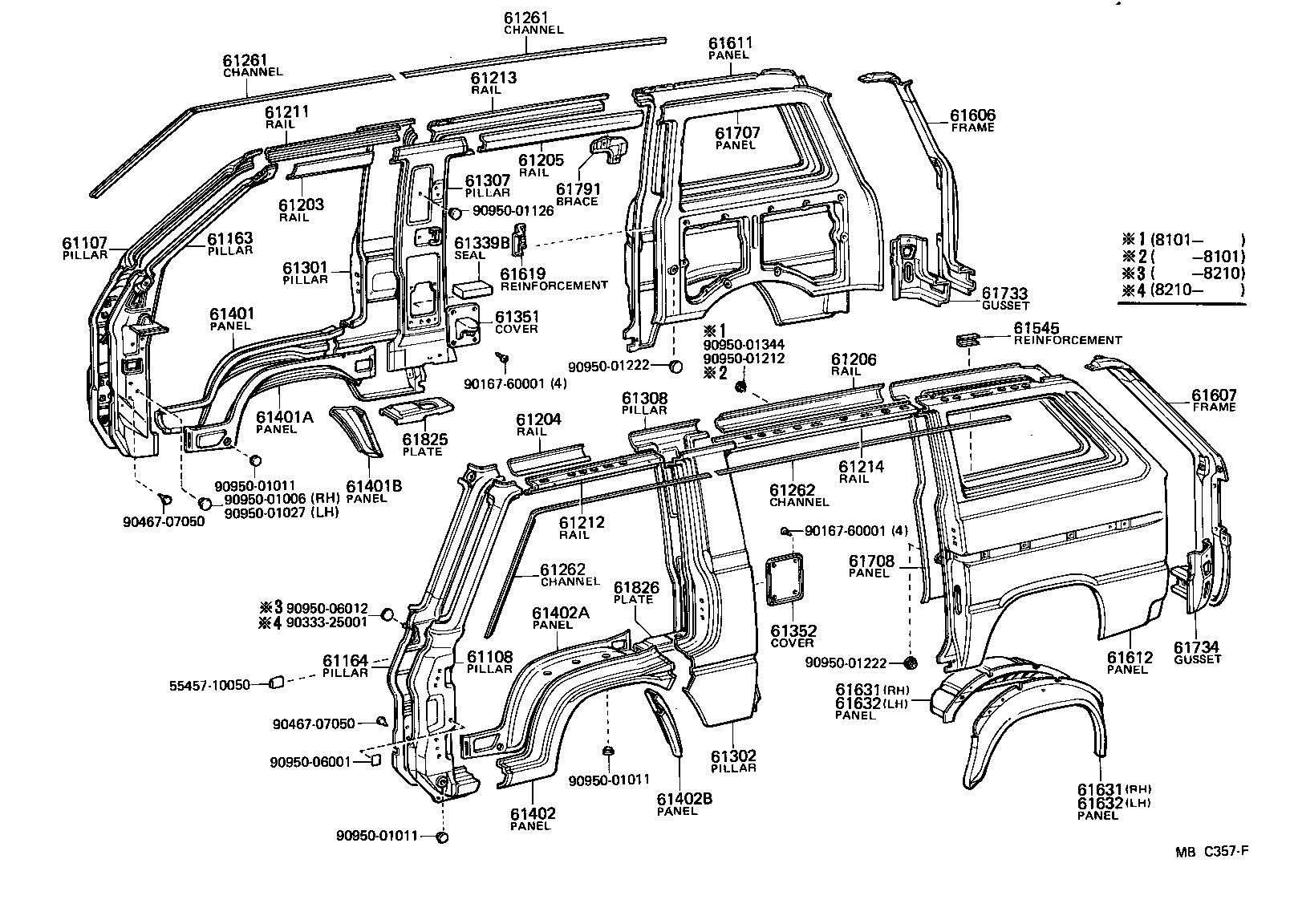 61339-95700 SEAL, CENTER BODY PILLAR, INNER NO.1 product image