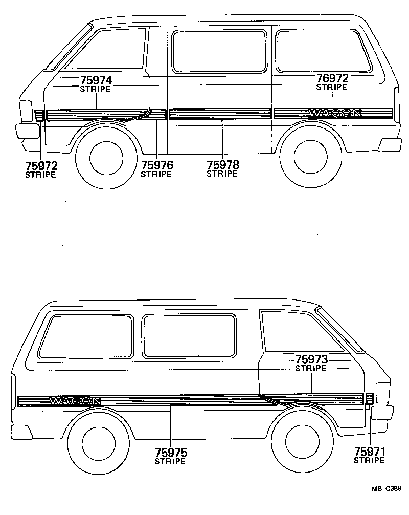 75984-95702 STRIPE, SIDE, LH NO.2(FOR LOWER) product image