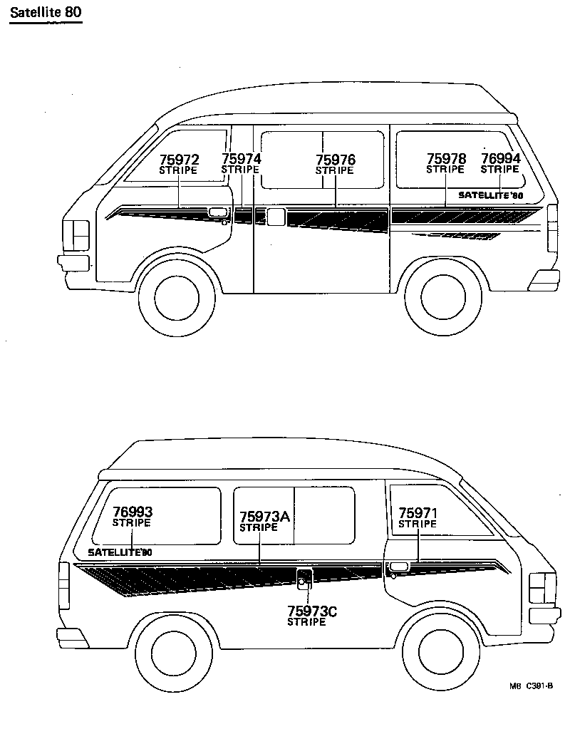 75984-95702 STRIPE, SIDE, LH NO.2(FOR LOWER) product image