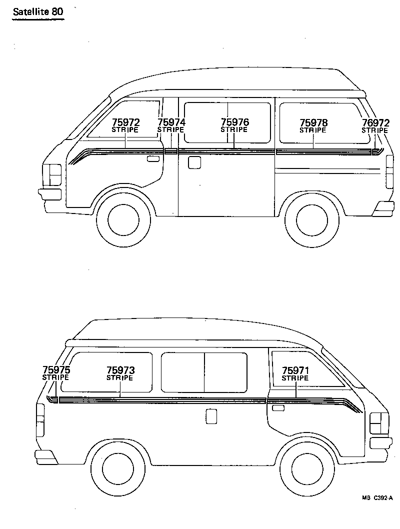 75984-95702 STRIPE, SIDE, LH NO.2(FOR LOWER) product image