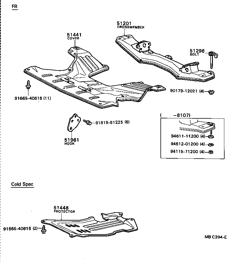 51207-24010 MEMBER SUB-ASSY, DIFFERENTIAL SUPPORT product image