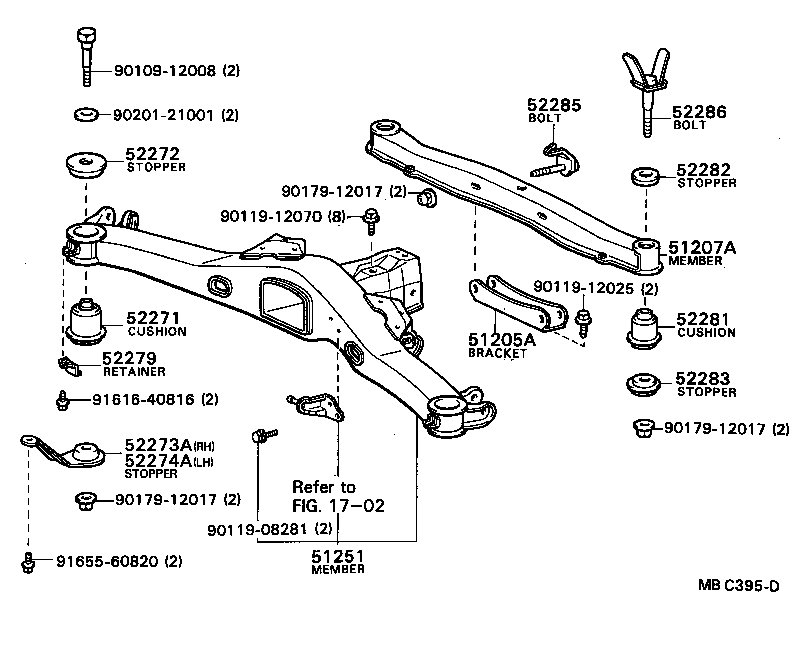 51207-24010 MEMBER SUB-ASSY, DIFFERENTIAL SUPPORT product image