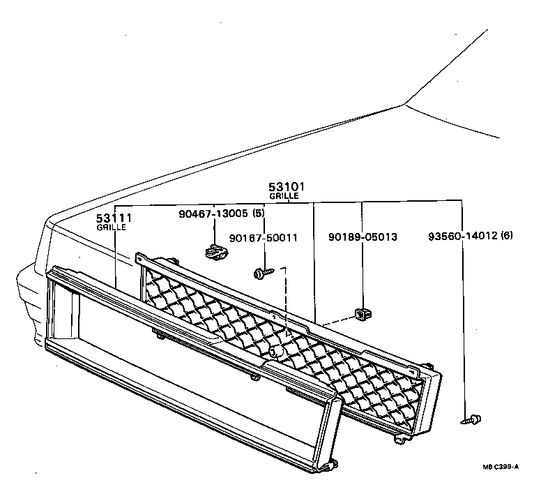 53111-24010 GRILLE, RADIATOR product image