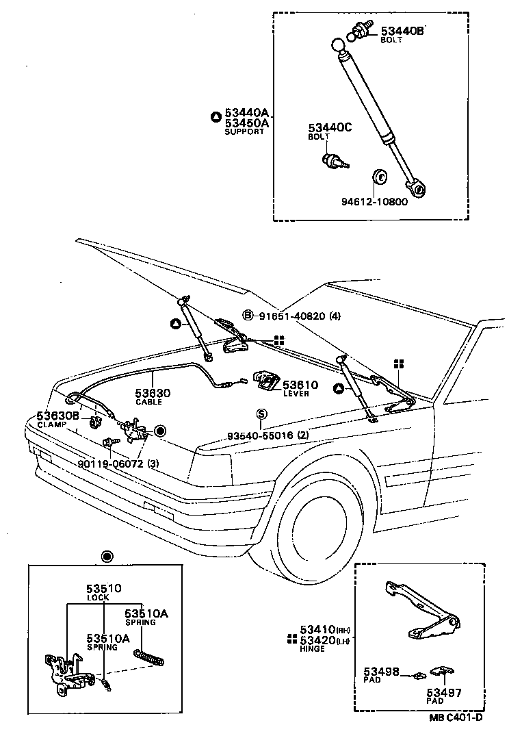 53630-24010 CABLE ASSY, HOOD LOCK CONTROL product image