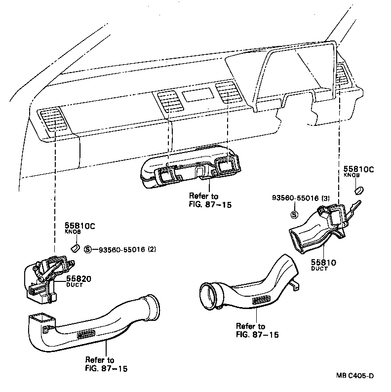 55088-24010 DUCT ASSY, SIDE VENTILATOR, LH product image