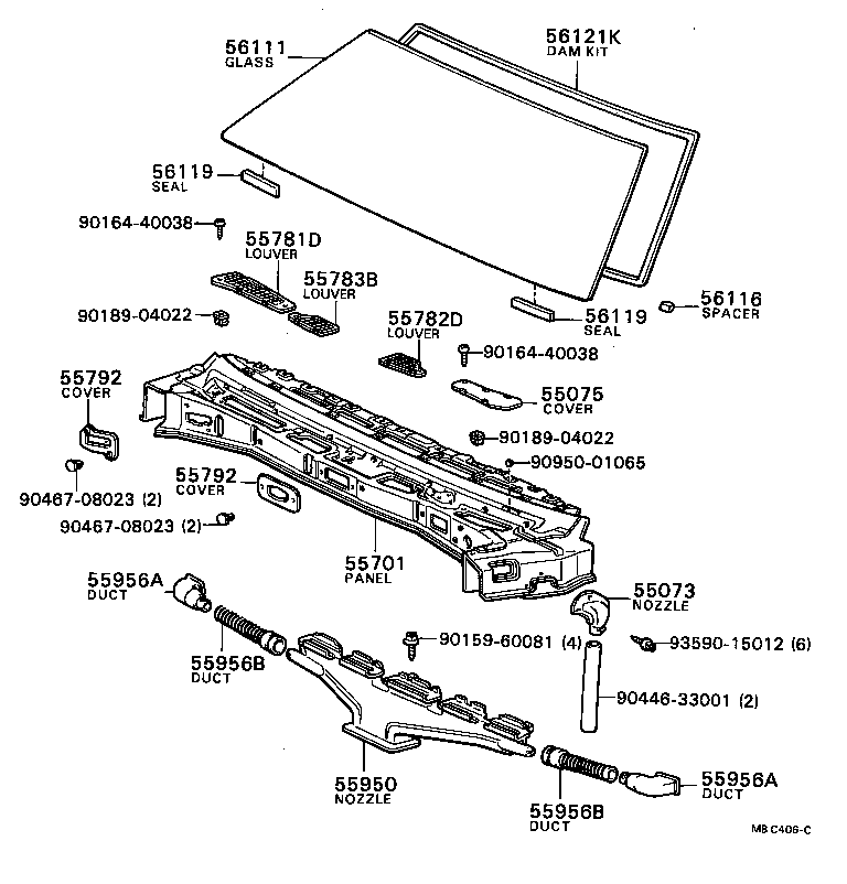 55950-24010 NOZZLE ASSY, DEFROSTER product image
